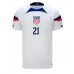 Billiga Förenta staterna Timothy Weah #21 Hemma fotbollskläder VM 2022 Kortärmad